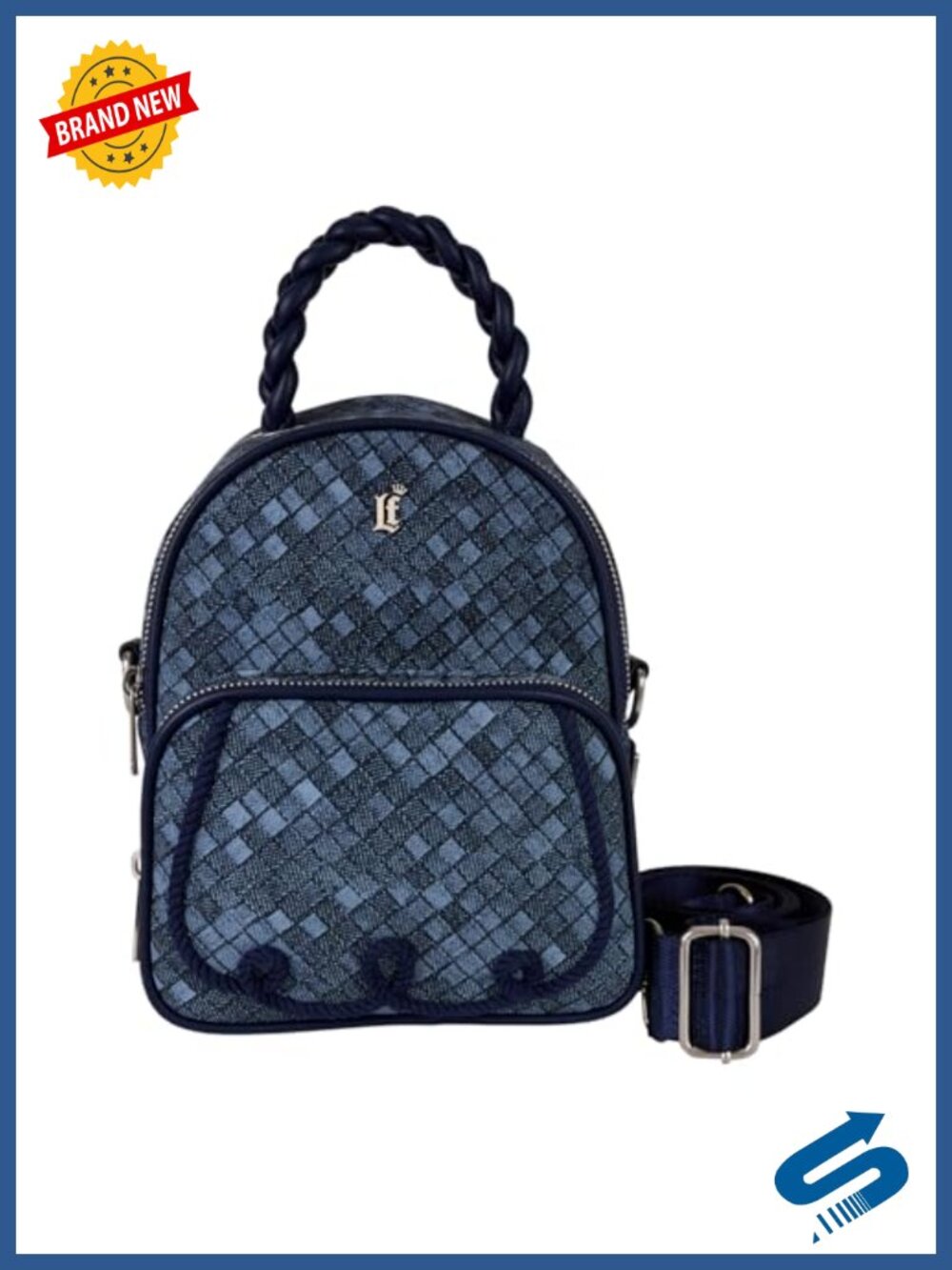 Faux Leather Convertible Mini Backpack Crossbody Daypack